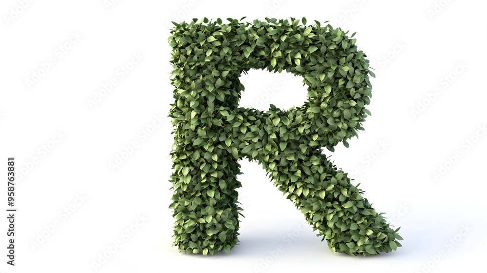 Hyper-Realistic Green Topiary Letter Hyper-Realistic Green Topiary Letter