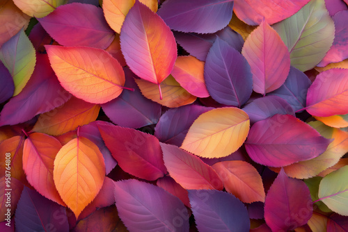 Wallpaper Mural Colorful fallen leaves autumn background, vibrant autumnal colors, multicolored foliage Torontodigital.ca