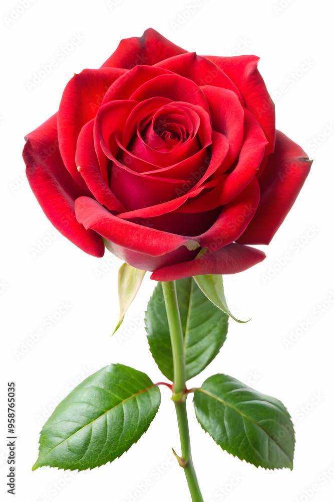Naklejka premium red rose isolated on white background