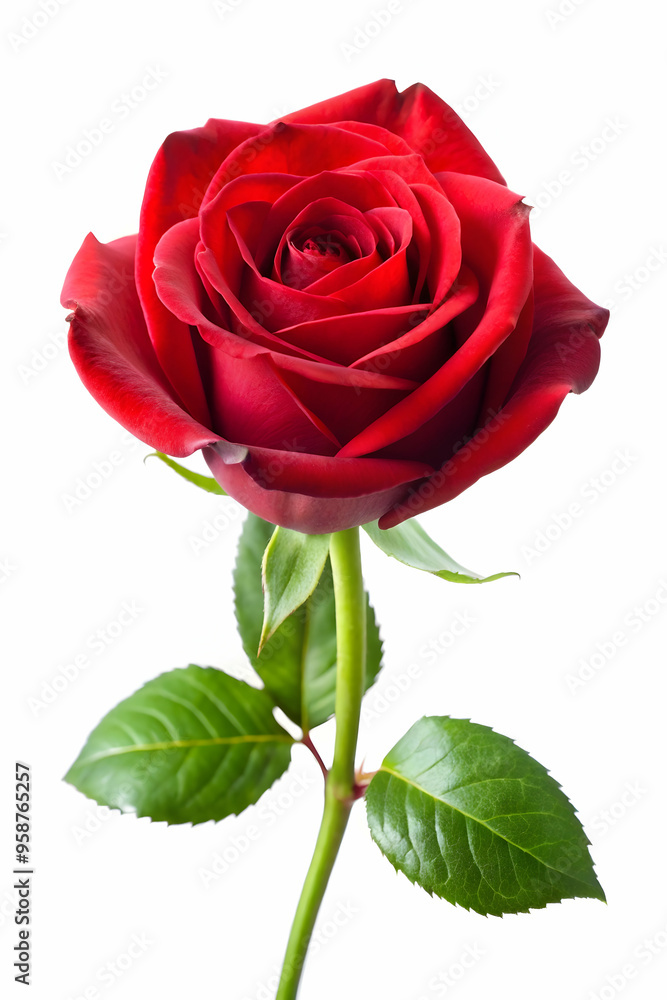 Fototapeta premium red rose isolated on white background