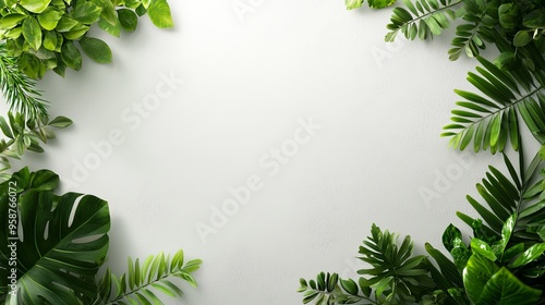 Clean garden layout, minimalist plants, landscape design approach, 3D illustration