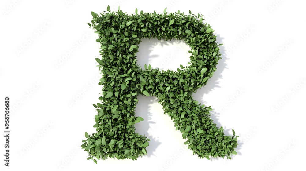 Hyper-Realistic Green Topiary Letter Hyper-Realistic Green Topiary Letter