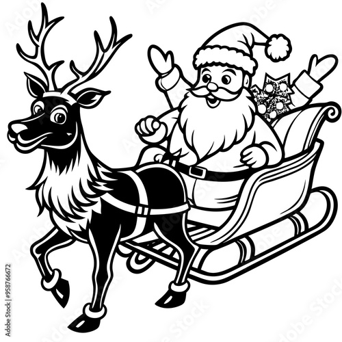 santa claus with reindeer