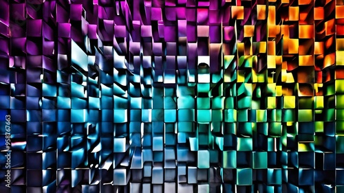 Geometric Square Abstract, Colorful Texture and Background