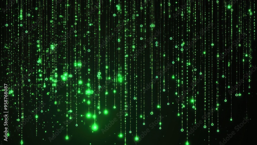 Abstract Green Glitter Rain Abstract Green Glitter Rain