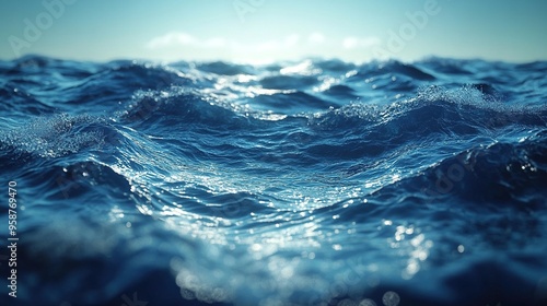 looping vertical video abstract backgroun of wavy water texture blue ocean surface live image calm sea motion