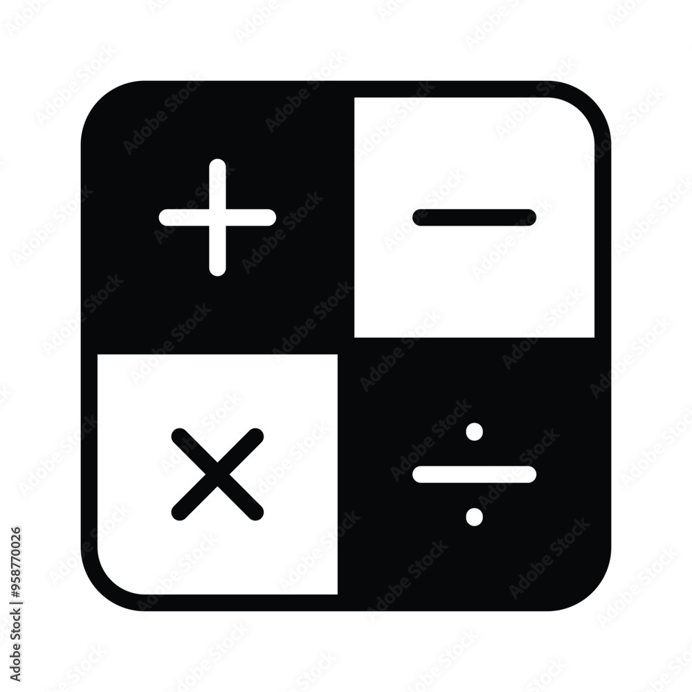 Simple math icon representing mathematical calculations Simple math icon representing mathematical calculations