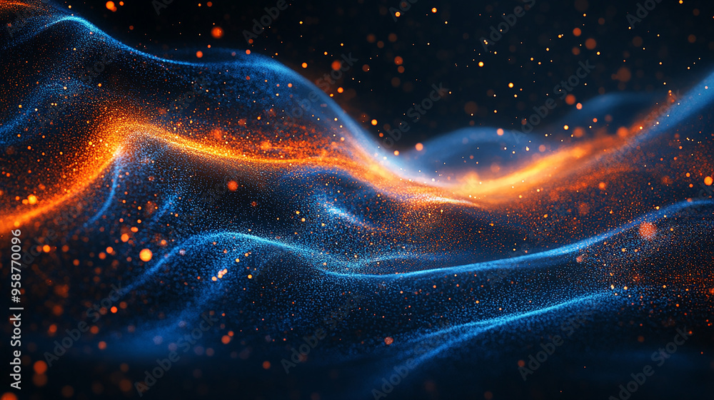 Abstract wave particle technology background Abstract wave particle technology background