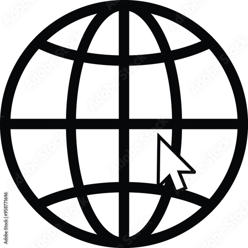 WWW web with Cursor, Web sign, web symbol, Visit website, web access icon, URL sign