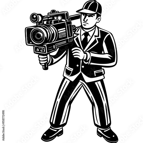  camera man vector illustrator