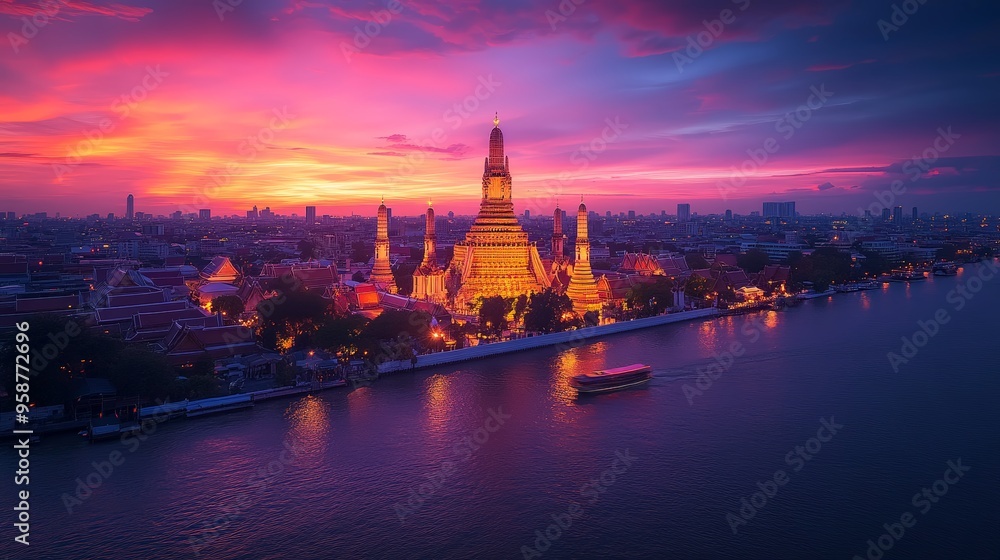 Obraz premium Wat Arun at sunset