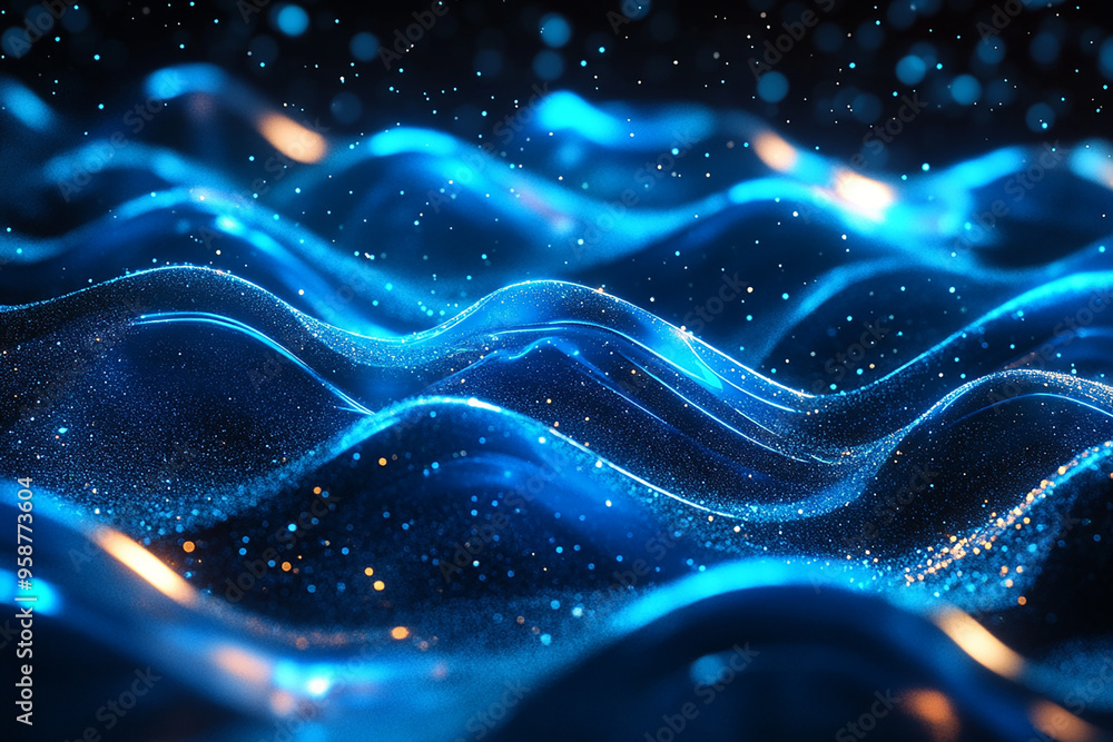 Abstract wave particle technology background Abstract wave particle technology background