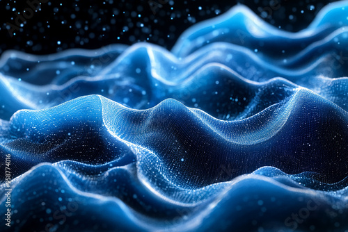 Abstract wave particle technology background