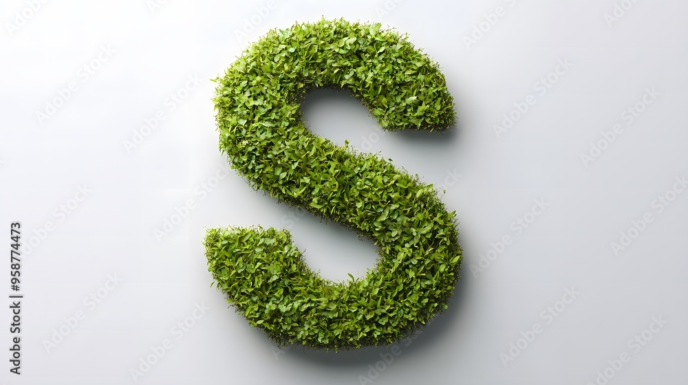 Hyper-Realistic Green Topiary Letter Hyper-Realistic Green Topiary Letter