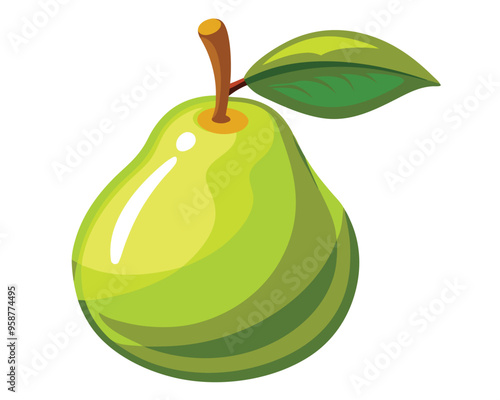 fresh organic pear fruit  vector illustration