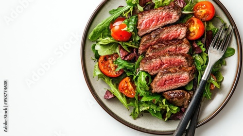 Grilled Steak Salad with Cherry Tomatoes