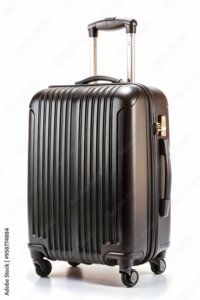 Fototapeta premium suit case black isolated white background