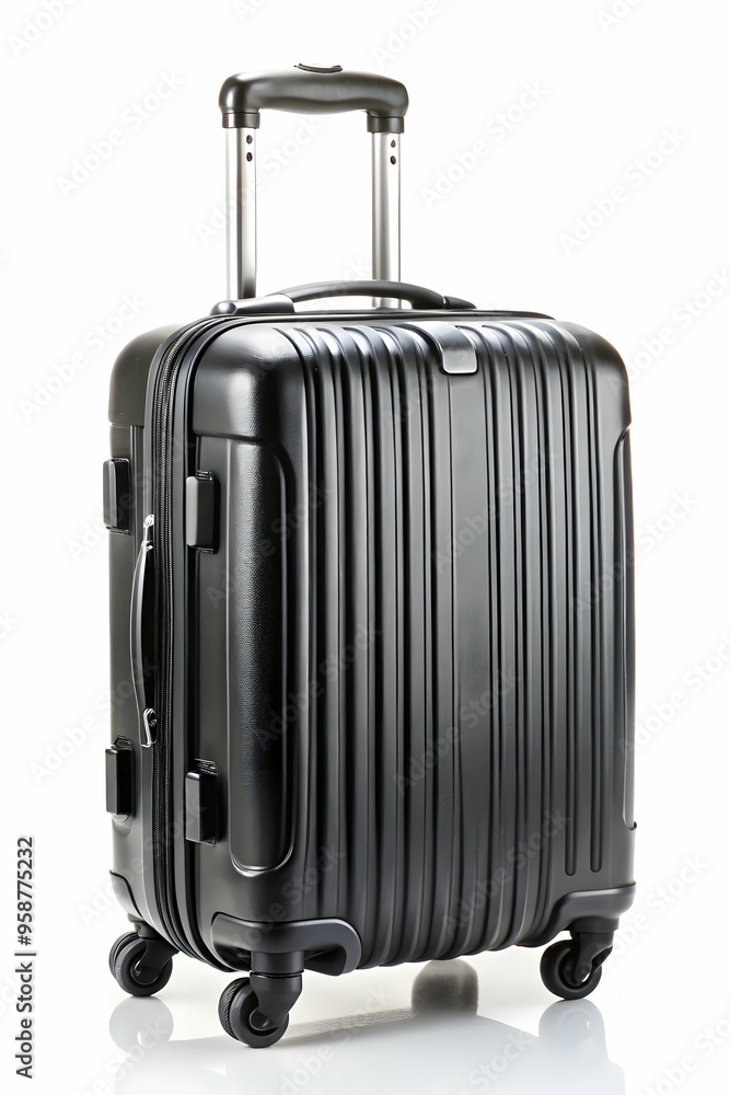 suit case black isolated white background suit case black isolated white background
