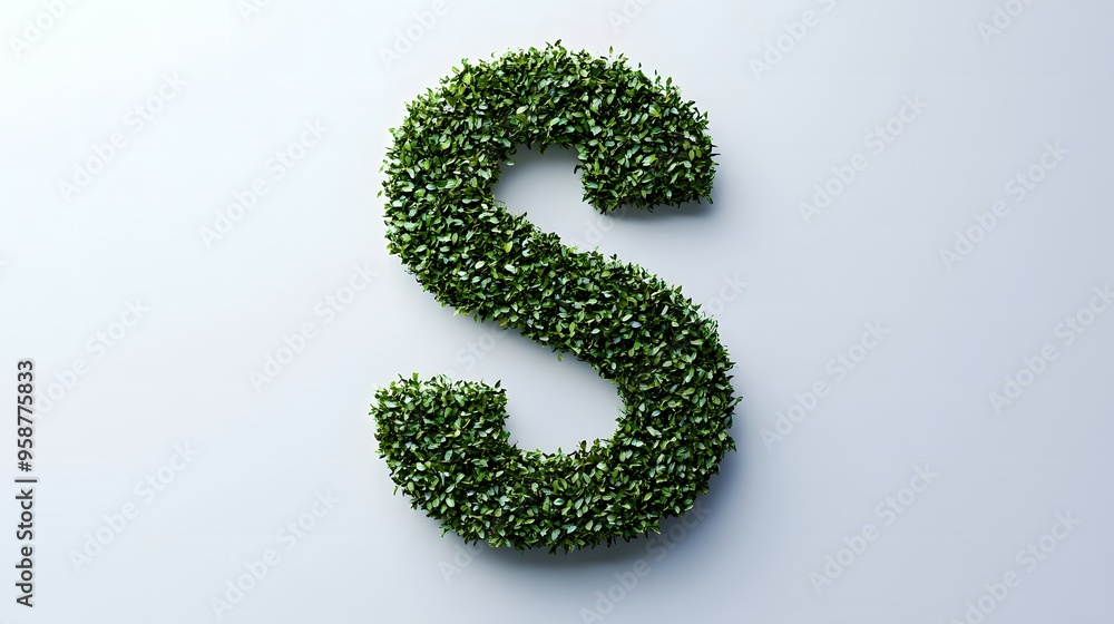 Hyper-Realistic Green Topiary Letter Hyper-Realistic Green Topiary Letter