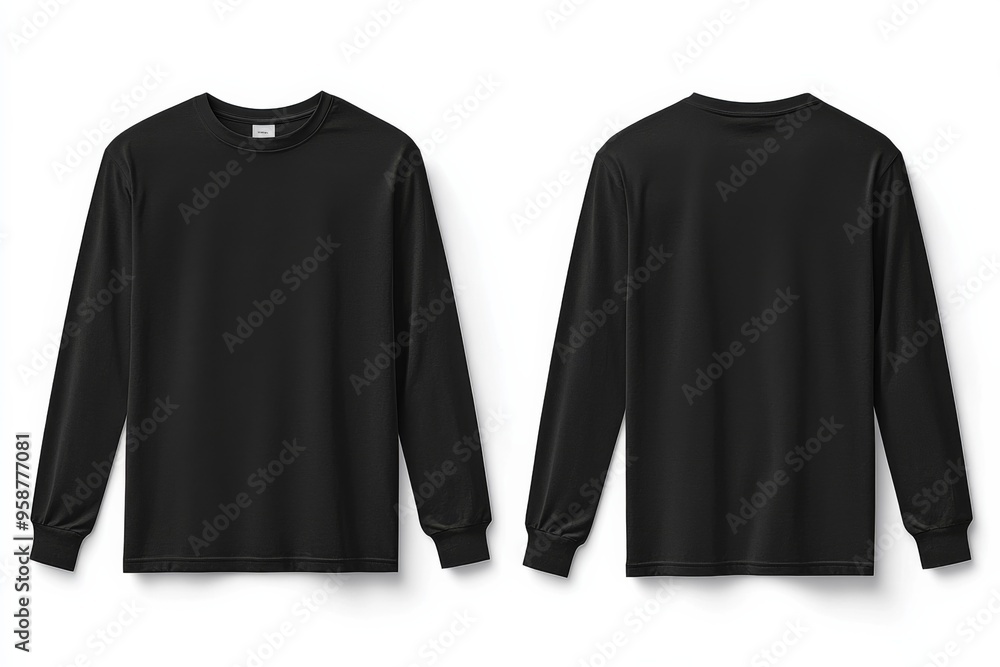 Black long sleeve tshirt mockup isolated created with Generative AI Black long sleeve tshirt mockup isolated created with Generative AI