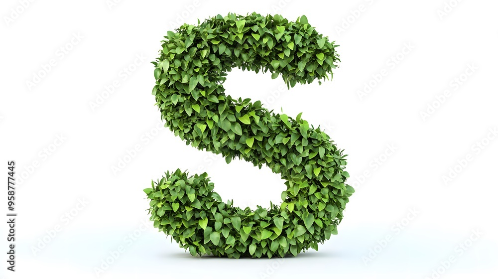 Hyper-Realistic Green Topiary Letter Hyper-Realistic Green Topiary Letter