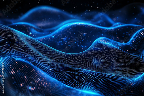 Abstract wave particle technology background