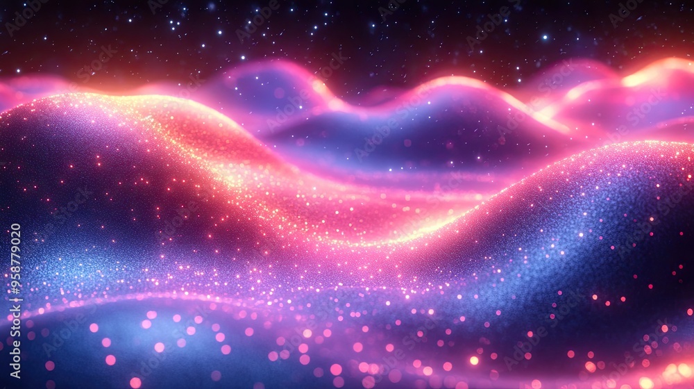 Obraz premium abstract futuristic backgroun with blurry glowing wave an neon lines spiritual energy concept digital fantastic wallpaper with