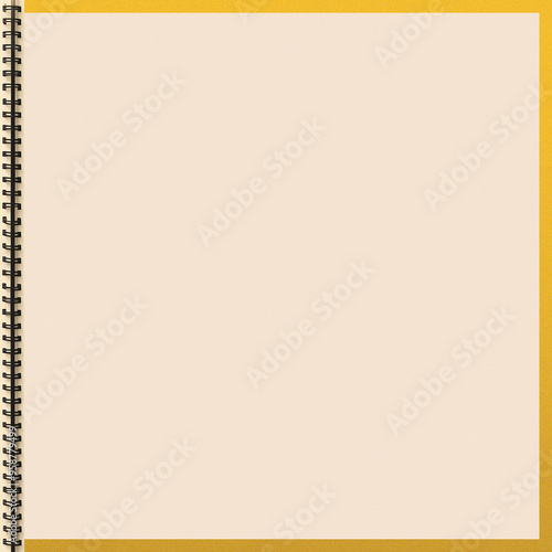 simple yellow grainy textured spring notebook background, a space for a text 