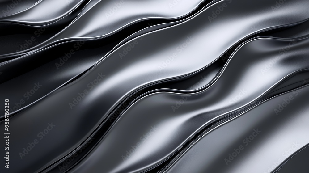 A background with smooth waves of black and silver traces, abstract, background, texture, waves, black, silver, pattern, design A background with smooth waves of black and silver traces, abstract, background, texture, waves, black, silver, pattern, design
