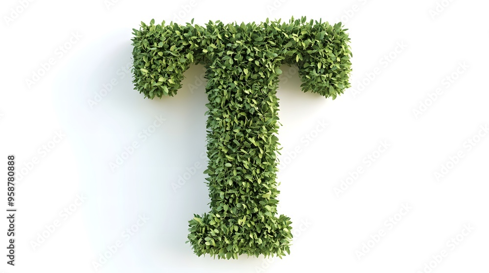 Hyper-Realistic Green Topiary Letter Hyper-Realistic Green Topiary Letter