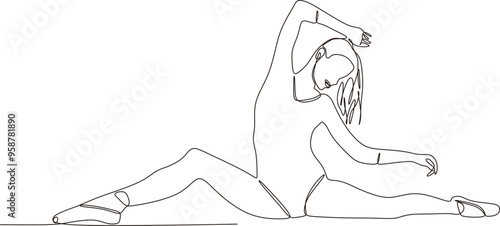 continuous line of beautiful women in the art of professional ballet dance