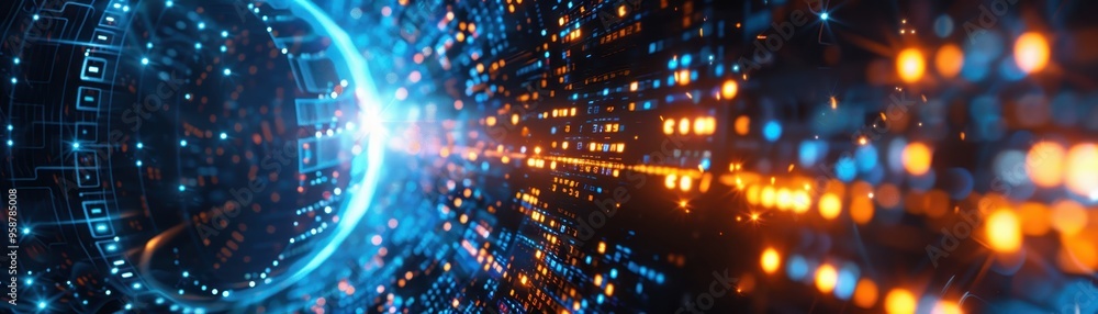 A vibrant futuristic digital background with glowing blue and orange lights, representing technology, data, and innovation. A vibrant futuristic digital background with glowing blue and orange lights, representing technology, data, and innovation.