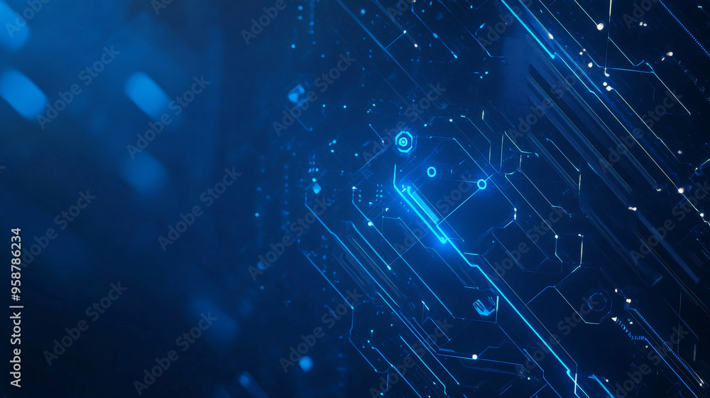 A blue background with a technological design, perfect for presentations or websites. A blue background with a technological design, perfect for presentations or websites.