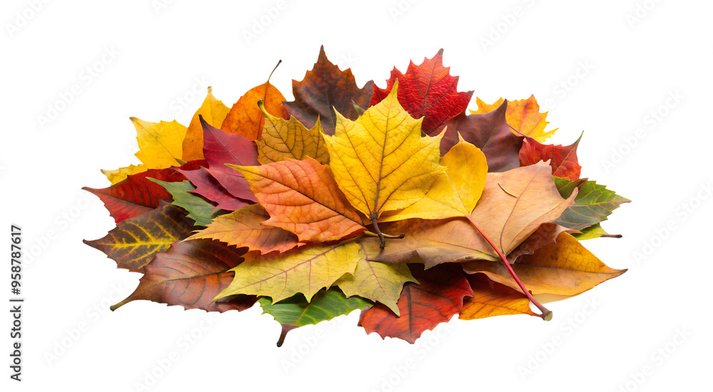 Autumn leaves on a white surface transparent Autumn leaves on a white surface transparent