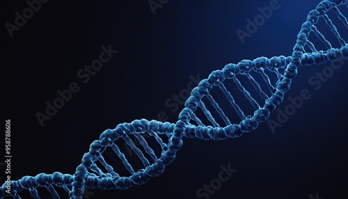 Digitally generated blue DNA strand with ECG line 3d
5