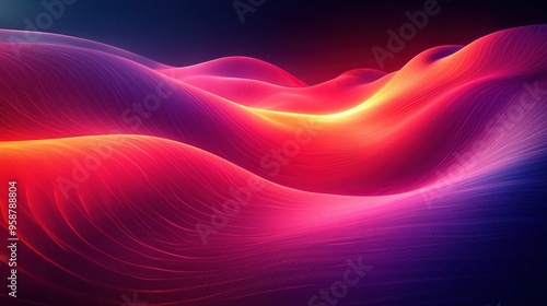 abstract neon wallpaper glowing dynamic lines over black backgroun light drawing trajectory fluorescent ribbon