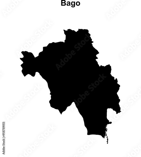 Bago blank outline map