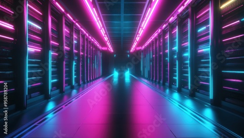 Neon Server Room