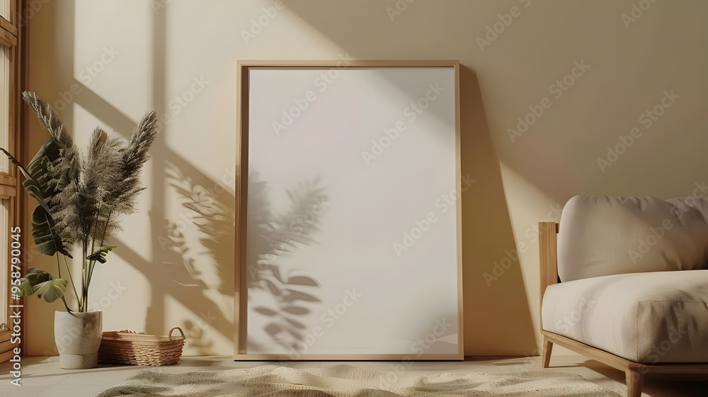 Frame mockup ISO A paper size Living room wall poster mockup. Interior mockup with house background. Modern interior design Frame mockup ISO A paper size Living room wall poster mockup. Interior mockup with house background. Modern interior design