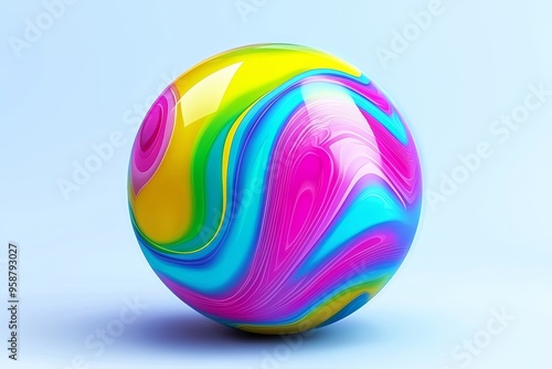 Colorful Fluid Motion Orb Design on Light Background