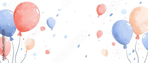 2D artwork, colorful parade with floats and balloons, flat design illustration
