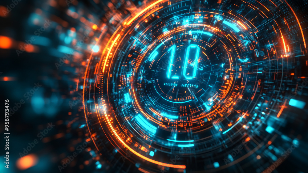 A futuristic background with a digital timer counting down. The design is made with transparent elements. A futuristic background with a digital timer counting down. The design is made with transparent elements.