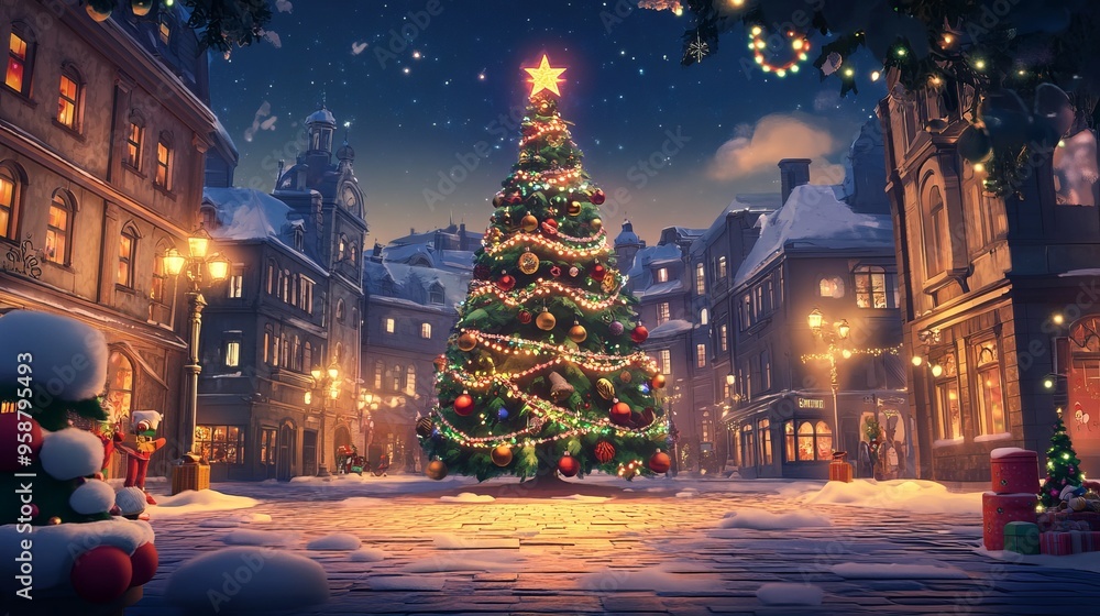 Experience the Magic of a Christmas Forest with Glowing Lights Experience the Magic of a Christmas Forest with Glowing Lights