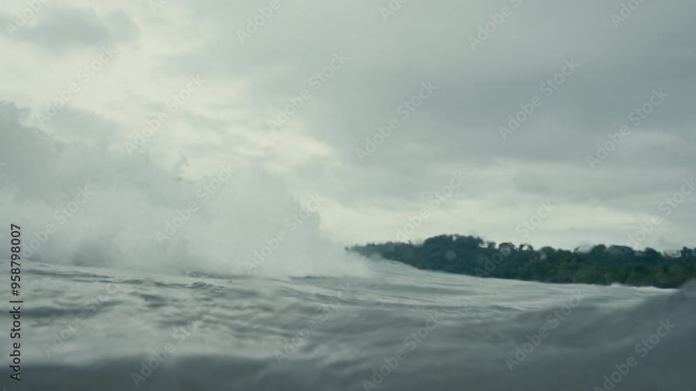 Pacific Ocean waves on a beautiful day in a tropical country Pacific Ocean waves on a beautiful day in a tropical country