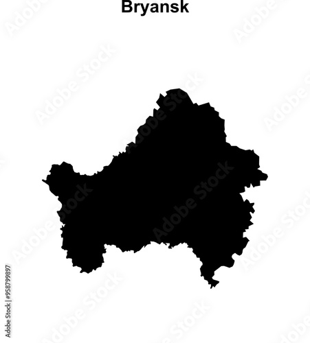 Bryansk blank outline map photo