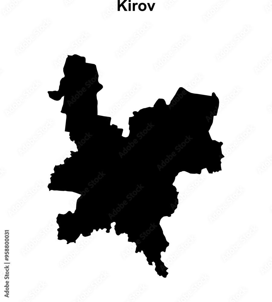 Kirov blank outline map Kirov blank outline map