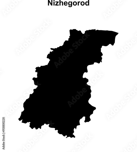 Nizhegorod blank outline map photo