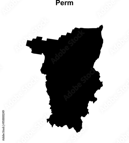 Perm blank outline map