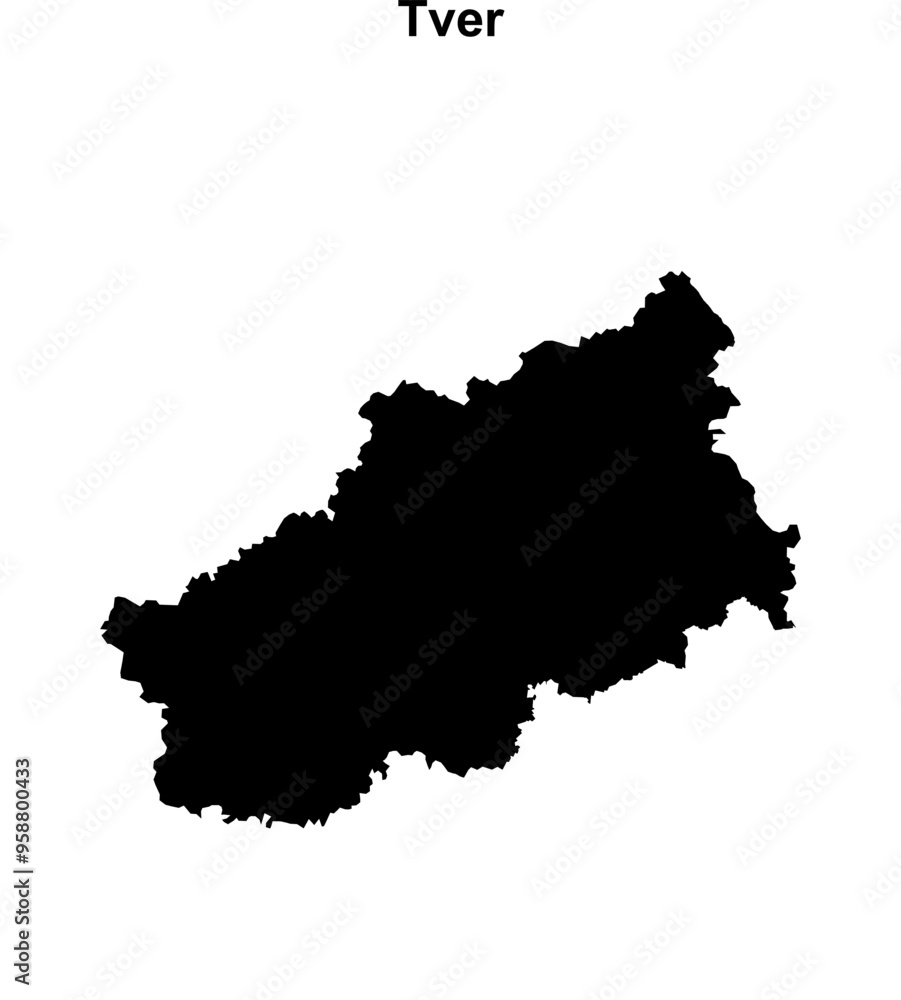 Tver blank outline map Tver blank outline map