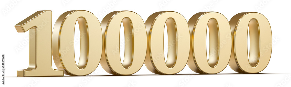 Gold 3D Follows 100000 Number Gold 3D Follows 100000 Number